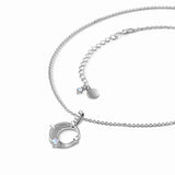 Sterling Silver Moonstone Charm Necklace Small All-match Jewelry