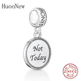 925 Sterling Silver Engraved Round Bead Charms for Jewellery Gift