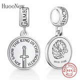 925 Sterling Silver Engraved Round Bead Charms for Jewellery Gift
