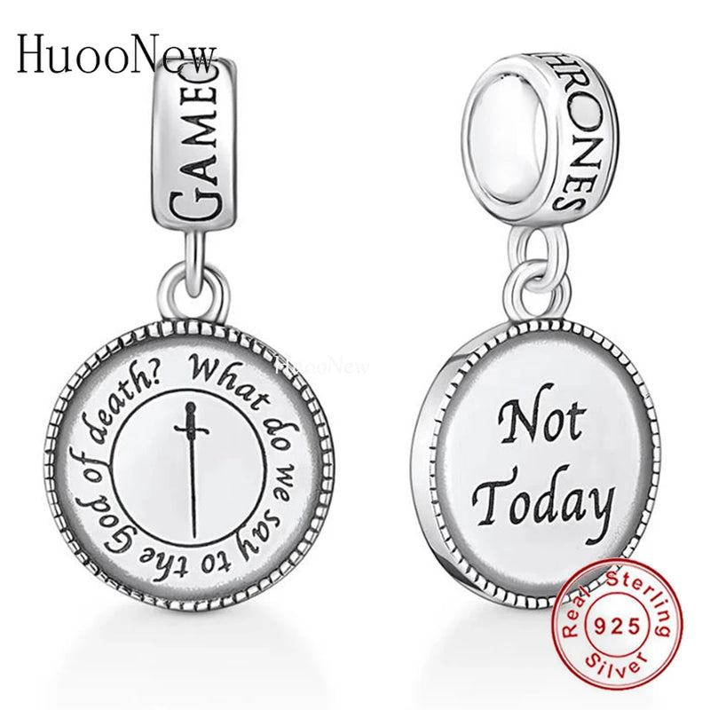 925 Sterling Silver Engraved Round Bead Charms for Jewellery Gift