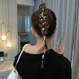 Retro Rhinestone Pearl Hairpins Long Tassel Hairpin Wedding Jewelry