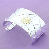 925 Sterling Silver Women Smooth Open Bangle Bracelet