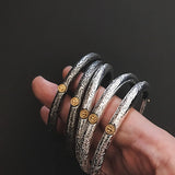 Silver Eagle Feather Men's Cuff Bangle Bracelet