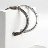 Silver Eagle Feather Men's Cuff Bangle Bracelet