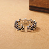 Retro Silver Crown Ring