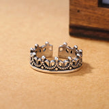 Retro Silver Crown Ring
