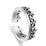 Retro Silver Crown Ring