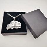 Retro Stainless Steel Truck Pendant Necklace Men's Hip Hop Jewelry