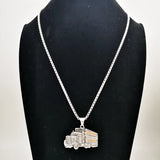 Retro Stainless Steel Truck Pendant Necklace Men's Hip Hop Jewelry