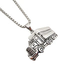 Retro Stainless Steel Truck Pendant Necklace Men's Hip Hop Jewelry