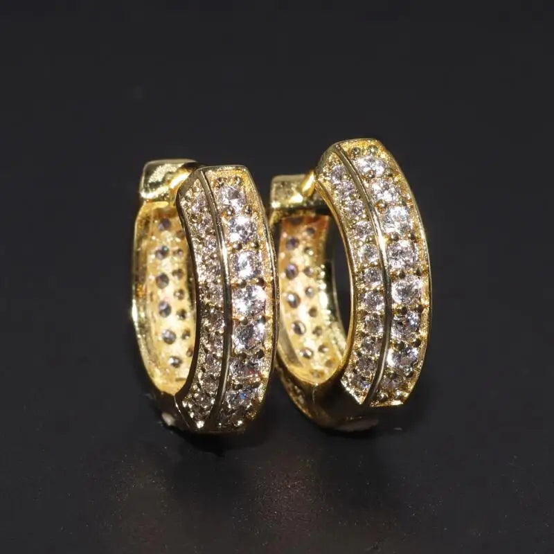 Retro Small Zircon Earrings for Men and Women