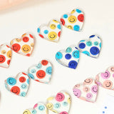 Retro Smiley Pattern Pendant Harajuku Necklace Earrings Set