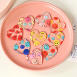 Retro Smiley Pattern Pendant Harajuku Necklace Earrings Set