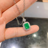 Retro Green Red Crystal Pendant Necklace for Women