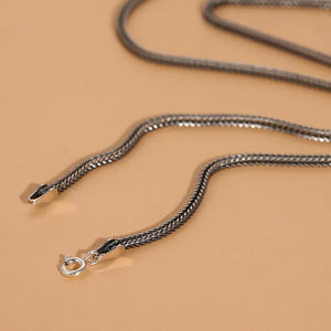 Retro Square Hemp Rope Necklace Braided Collarbone Horsewhip Chain