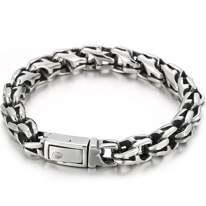 Stainless Steel Bracelet For Men 9/11MM Wide Chain Hand Mens Bangles