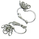 Stainless Steel Clip Hook Earrings Bases with 10mm Flower Ear Wire Blanks