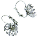 Stainless Steel Clip Hook Earrings Bases with 10mm Flower Ear Wire Blanks