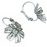 Stainless Steel Clip Hook Earrings Bases with 10mm Flower Ear Wire Blanks