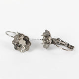 Stainless Steel Clip Hook Earrings Bases with 10mm Flower Ear Wire Blanks