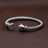 Retro Stainless Steel Fist Bracelet Punk Men's Boys Creative Boxer Opening