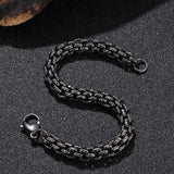 Retro Stainless Steel Link Chain Bracelet for Men Punk Hiphop Bangle