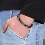 Retro Stainless Steel Link Chain Bracelet for Men Punk Hiphop Bangle