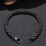 Retro Stainless Steel Link Chain Bracelet for Men Punk Hiphop Bangle