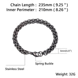 Retro Stainless Steel Link Chain Bracelet for Men Punk Hiphop Bangle