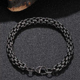 Retro Stainless Steel Link Chain Bracelet for Men Punk Hiphop Bangle