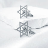Retro Star of David Cufflinks Stainless Steel Egypt Ankh Amulet Men Jewelry