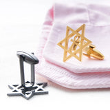 Retro Star of David Cufflinks Stainless Steel Egypt Ankh Amulet Men Jewelry