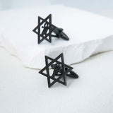 Retro Star of David Cufflinks Stainless Steel Egypt Ankh Amulet Men Jewelry