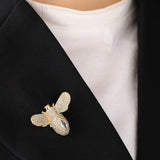 Vintage Bee Alloy Rhinestone Brooch