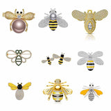 Vintage Bee Alloy Rhinestone Brooch
