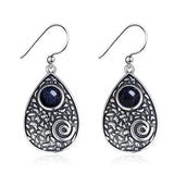 925 Silver Moonstone Charoite Drop Earrings Wedding Party