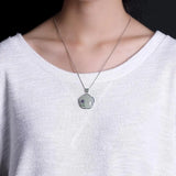 Retro Style S925 Silver Hetian Jade Plum Blossom Pendant