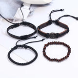 Tiger Eye Stone Beads Leather Multi-layer Bracelet