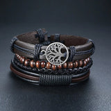 Tiger Eye Stone Beads Leather Multi-layer Bracelet