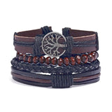Tiger Eye Stone Beads Leather Multi-layer Bracelet