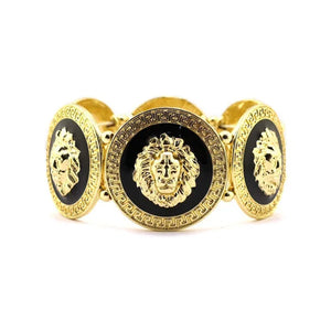 Retro Alloy Lion Head Bracelet Elastic Cord Unisex Jewelry