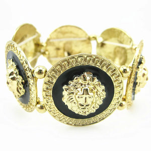 Retro Alloy Lion Head Bracelet Elastic Cord Unisex Jewelry
