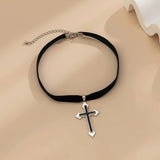 Retro Sweet Cross Necklace Pendant Collar Chain Women's Jewelry