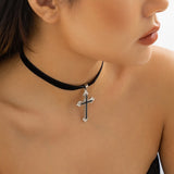 Retro Sweet Cross Necklace Pendant Collar Chain Women's Jewelry