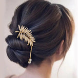 Vintage Tassel Pearl Pendant Hairpin for Women U-shaped Headdress