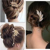 Vintage Tassel Pearl Pendant Hairpin for Women U-shaped Headdress