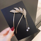 Vintage Tassel Pearl Pendant Hairpin for Women U-shaped Headdress