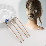 Vintage Tassel Pearl Pendant Hairpin for Women U-shaped Headdress
