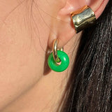 Retro Hoop Earrings with Natural Stone Beads