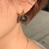 Retro Hoop Earrings with Natural Stone Beads